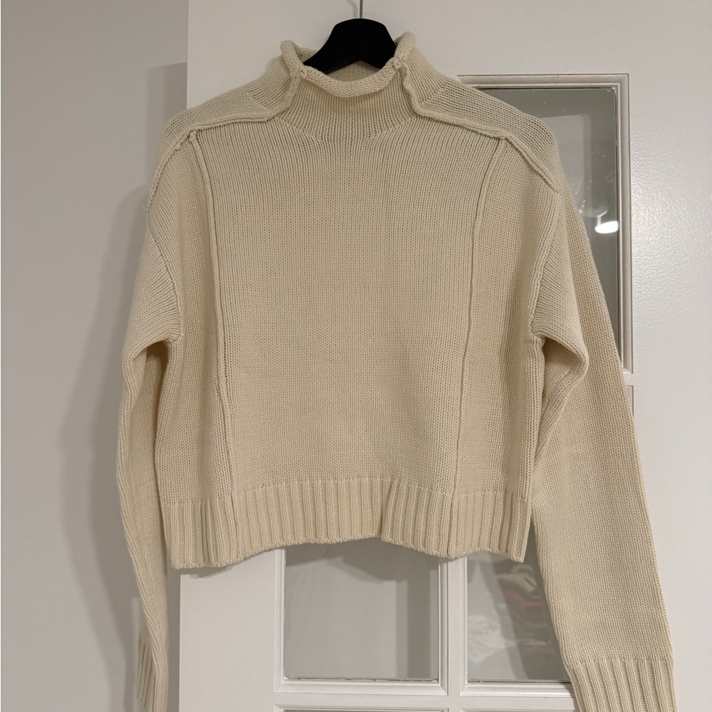 Fashion Nova Cream Mock Neck Sweater